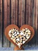 Decoration wooden shelf firewood shelf heart 40 cm wooden laying
