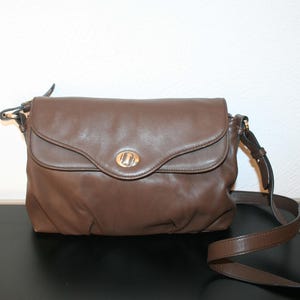 Goldpfeil bag, elegant vintage handbag, shoulder bag, brown leather, original 80s / 90s, good vintage condition