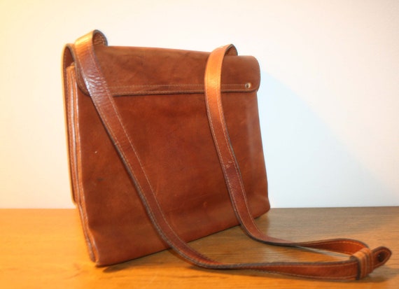 Goldpfeil bag, vintage handbag, mottled brown lea… - image 3