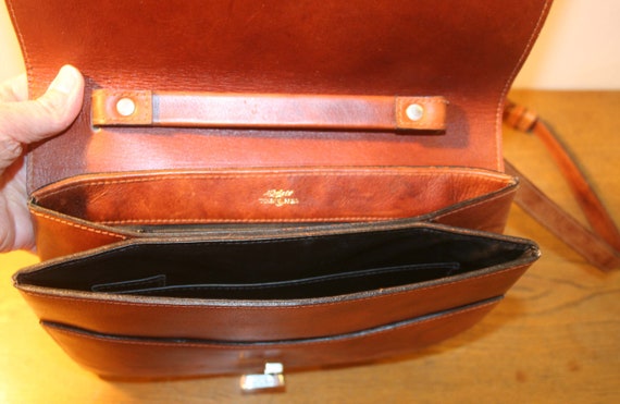 Goldpfeil bag, vintage handbag, mottled brown lea… - image 4