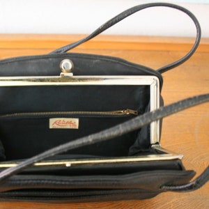 Noble Vintage Leather Handbag, USA, Original 50s image 4