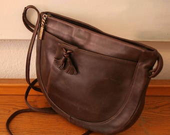 Vintage Tasche, Designer Leder Handtasche braun, Original von Rolf Dey