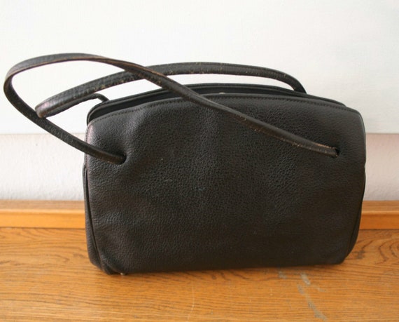 edle Vintage Leder Handtasche, USA, Original 50er - image 3