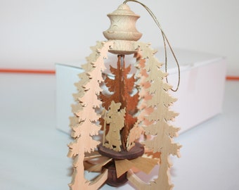 Erzgebirge tree hanging, larger original tree decorations, fretsaw work, TOP as new, in original packaging