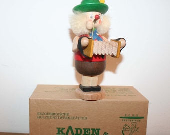 Erzgebirge Räuchermännchen, Motiv: Musiker, Vintage Räuchermann, Original von Karden & Straco, Holzkunst, Originalverpackung, TOP