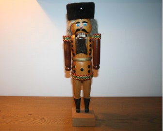 Erzgebirge nutcracker, old large vintage nutcracker, approx. 39 cm, original GDR Ostalgie