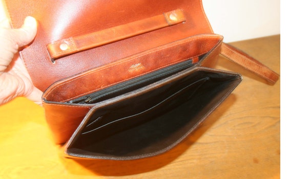 Goldpfeil bag, vintage handbag, mottled brown lea… - image 5