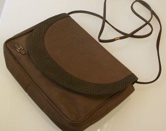 Bogner bag, noble vintage shoulder bag, leather brown, original