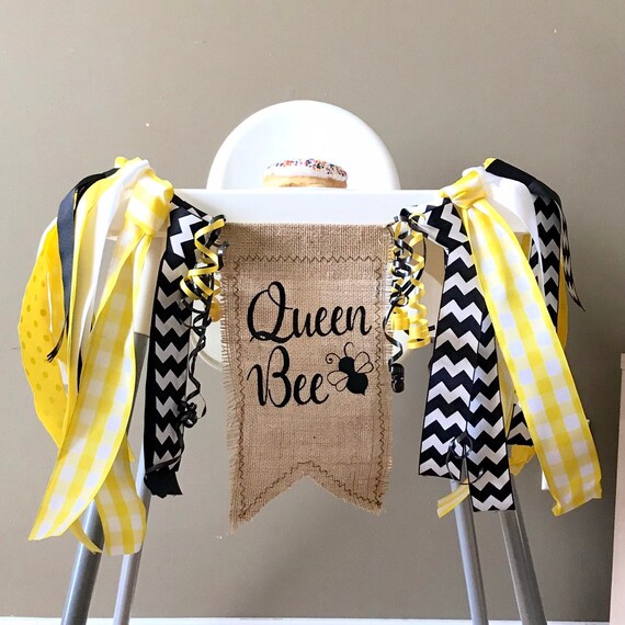 Bee Day Birthday Banner Queen Bee Banner High Chair Banner Etsy