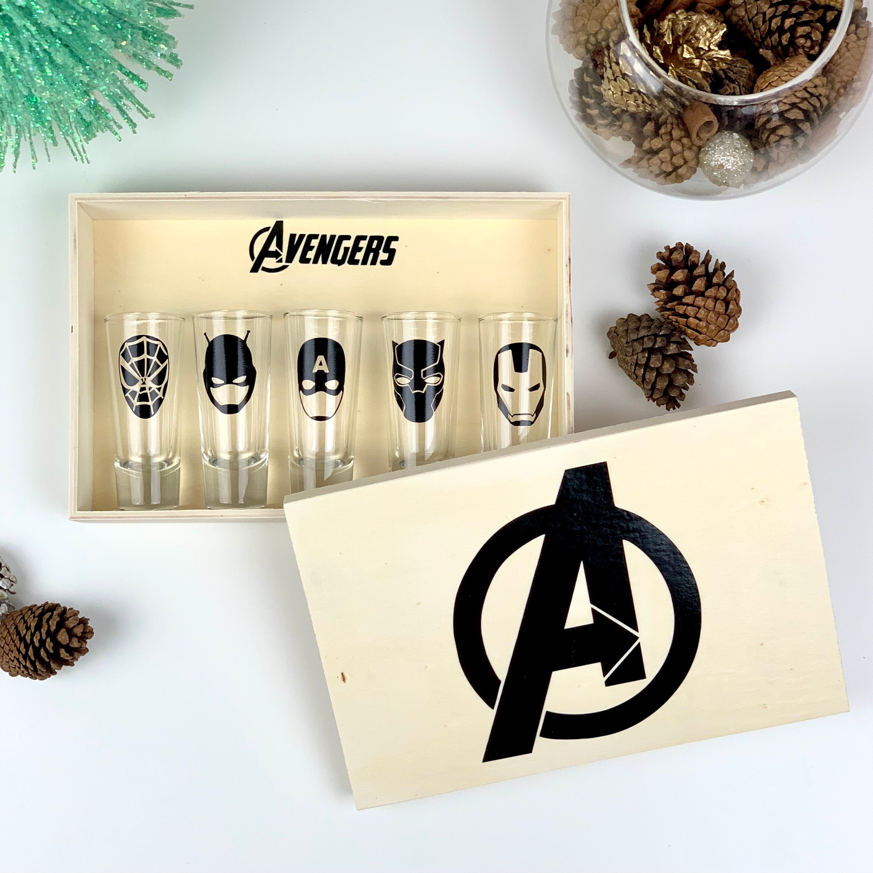 Superhero Silhouette Shot Glass Collection