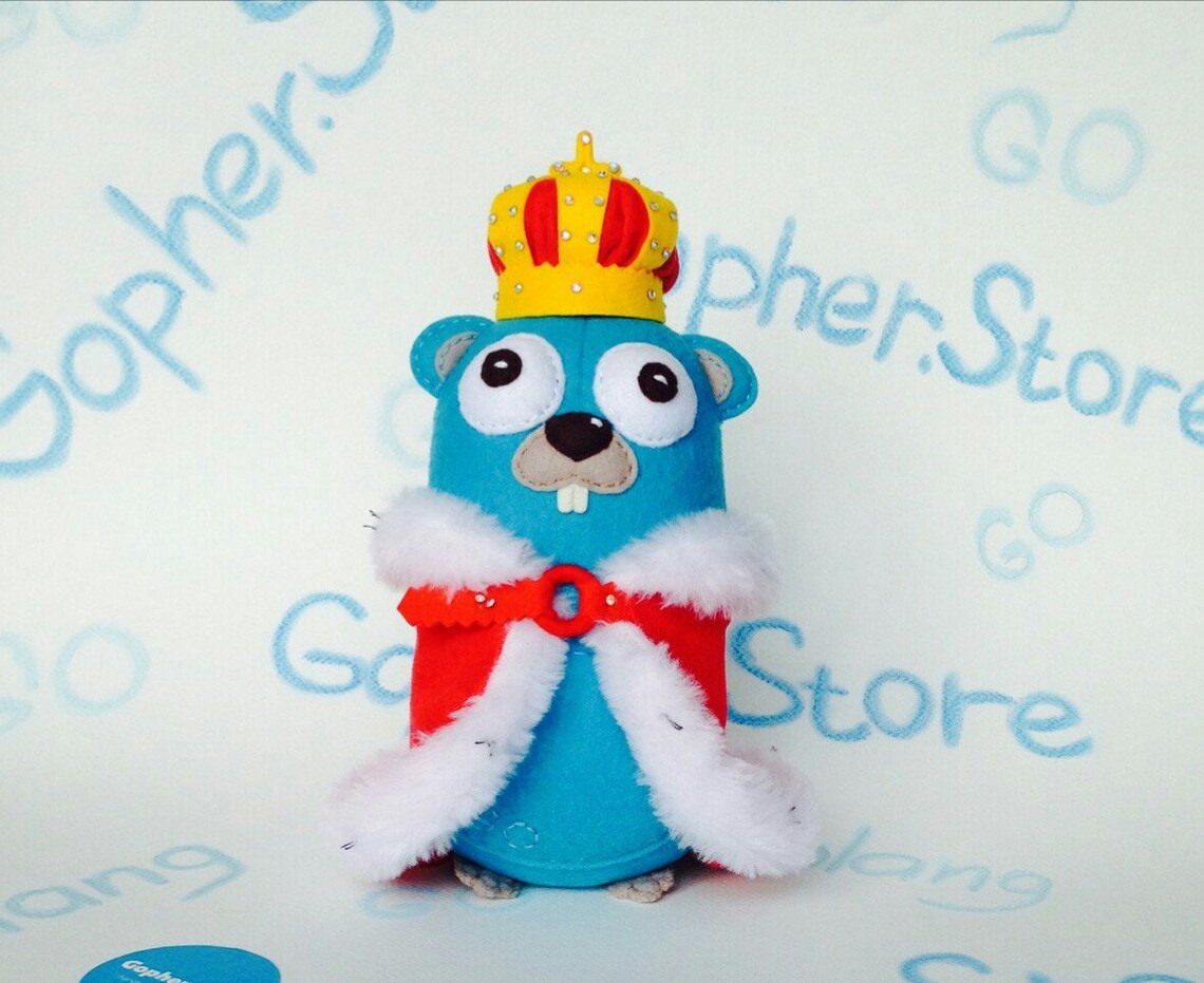 Gopher king. Golang Gopher Gift programmer. Gopher toy | Etsy