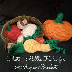 Pumkin PDF Pattern Autumn gifts decor Play food @MignonCrochet