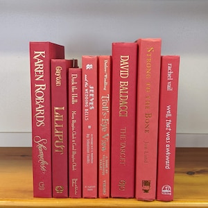 Red Books by the Foot, Red Books, Red Book Set, Modern Books, Decorative Books, Book Décor, Wedding Decor, Home Decor, Décor