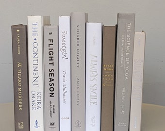 White and Gray Decorative Book Set: Modern Home Decor