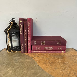 Maroon Book Set, Mauve Books, Modern Books, Decorative Books, Book Décor, Wedding Decor, Home Decor, Centerpiece, Décor