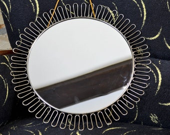 Spiegel 60er Vintage Design mid century Rockabilly mirror furniture Nierentisch Ära Flur Diele Hall 1960 Messing Brocante