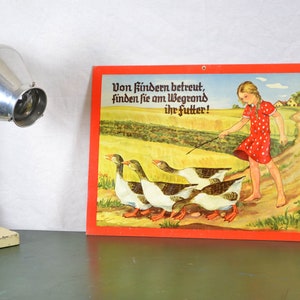 alte Lehrtafel zur Geflügelzucht 20er 30er Schultafel Image Wandtafel Vintage Design Schulkarte Lehrmittel poultry Huhn chicken Deko