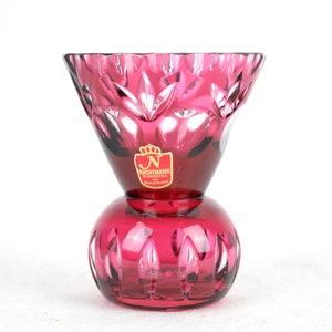 Nachtmann vase lead crystal cased glass ground glass crystal glass hand-blown crystal 60s 70s retro flower vase