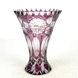 Nachtmann vase lead crystal cased glass ground glass crystal glass hand-blown crystal 60s 70s retro flower vase