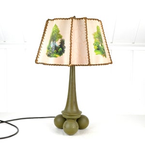 30s table lamp Art Deco lamp design lamp office desk table lamp German landscape motifs Brocante Vintage