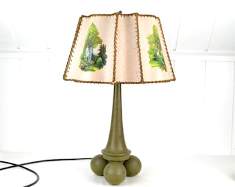 Art Deco tafellamp uit de jaren 30, designlamp, bureaulamp, Duitse landschapsmotieven, brocante, vintage