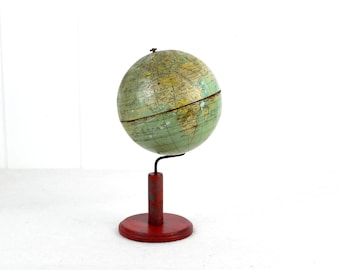 Globe earth globe 30s metal vintage design decoration decoration world globe brocante art deco rarity