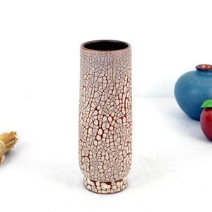 Albert Kiessling vase ceramic studio ceramics vintage design AKL Langenhessen snake skin Pottery flower vase 50s 60s mid century collector