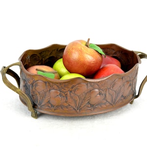 Ciotola Jardiniere in stile Art Nouveau intorno al 1900 rame ottone ciotola di rame ciotola di fiori ciotola di frutta antico contenitore di fiori