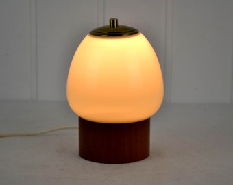Table lamp 50s 60s teak wood lamp light bubble vintage design mid century modern retro ball light