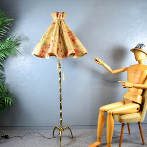50er Tripod Stehlampe Krähenfuß Bodenlampe Lampe Leuchte Vintage Design Brocante Retro mid century Stehleuchte