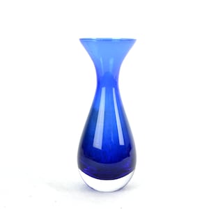 Vase Murano in the style of Flavio Poli for Seguso cobalt blue Venetian art glass glass glass vase studio glass hand-shaped mouth-blown design