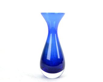 Vase Murano in the style of Flavio Poli for Seguso cobalt blue Venetian art glass glass glass vase studio glass hand-shaped mouth-blown design