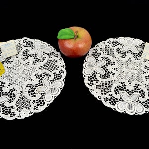 2 GDR doilies tablecloth VEB fashion lace Plauen cotton Plauen lace unused air lace blanket shabby chic country house vintage 80s 60s