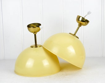 2 industrial ceiling lamps bakelite factory lamp 30s vintage factory lamp design ceiling lamp Art Deco Bauhaus brass