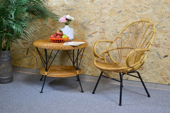 Bamboo basket online chair