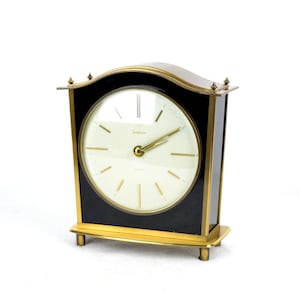 Junghans table clock ELECTORA brass 50s 60s clockwork clock mid century brocante vintage design retro