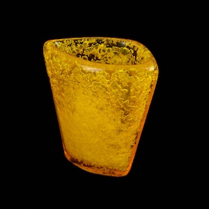 Acrylic Glass Vase with Bubbles 70s 80s Retro Modern Honey Amber Colors Brocante Flower Vase Vintage Design Collectible Mug