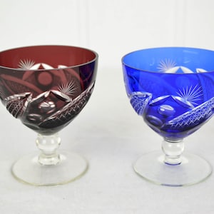 2 Nachtmann Cased Glasses Tumblers Lead Crystal Glasses Wine Glasses Wine Whiskey Cognac Liqueur Roman cut crystal glass hand-blown
