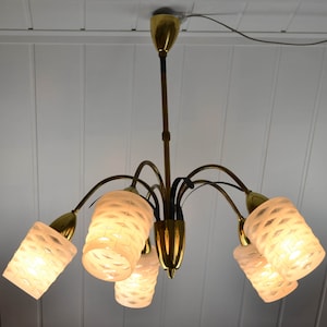 Bag lamp mid century design lamp 50s 60s lamp ceiling lamp lights german chandelier vintage glass brocante rockabilly