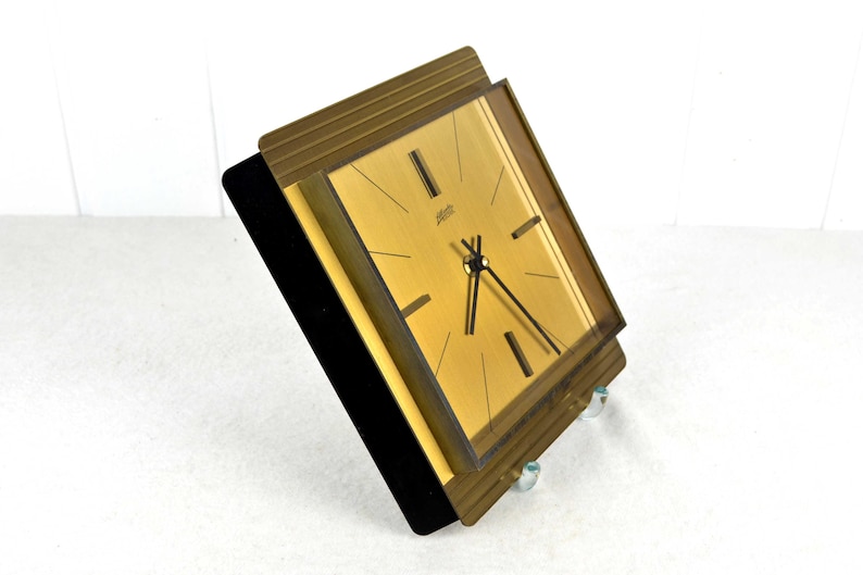 Atlanta Electric Wall Clock 60s Clock Mid Century Brass Clockwork