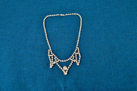 Vintage rhinestone necklace necklace chain wedding jewelry accessories  design bridal jewelry 30s art deco crystal bridal statement