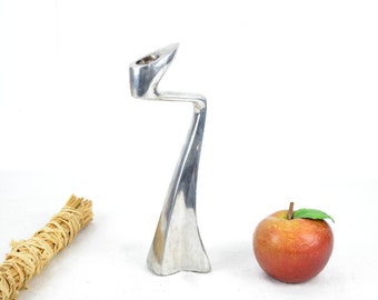 Candlestick Matthew Hilton for SCP England Swan Design sculpture candlestick 80s aluminum aluminum