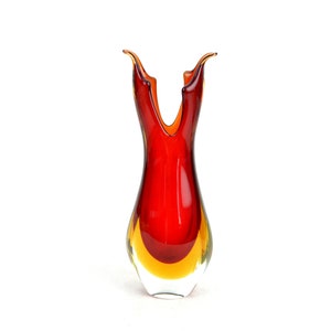Rare Murano vase by Flavio Poli for Seguso Vetri d Art Venetian cased glass art glass glass glass vase studio glass hand-shaped mouth-blown