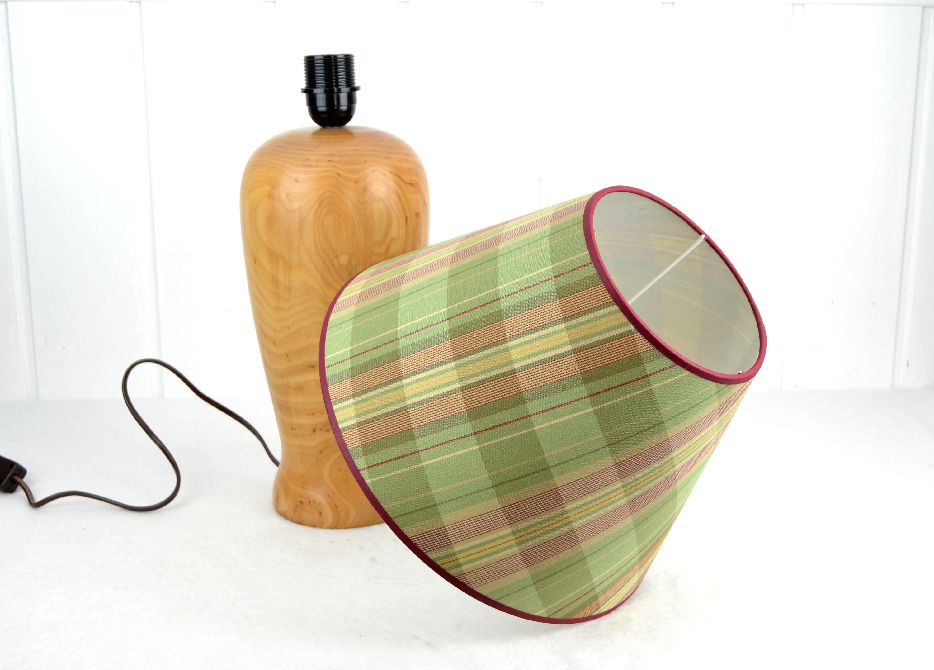 Lampenschirm für Tischlampen Kariert E27 Fassung Schirm Leuchte Lampe Tischleuchte Textil