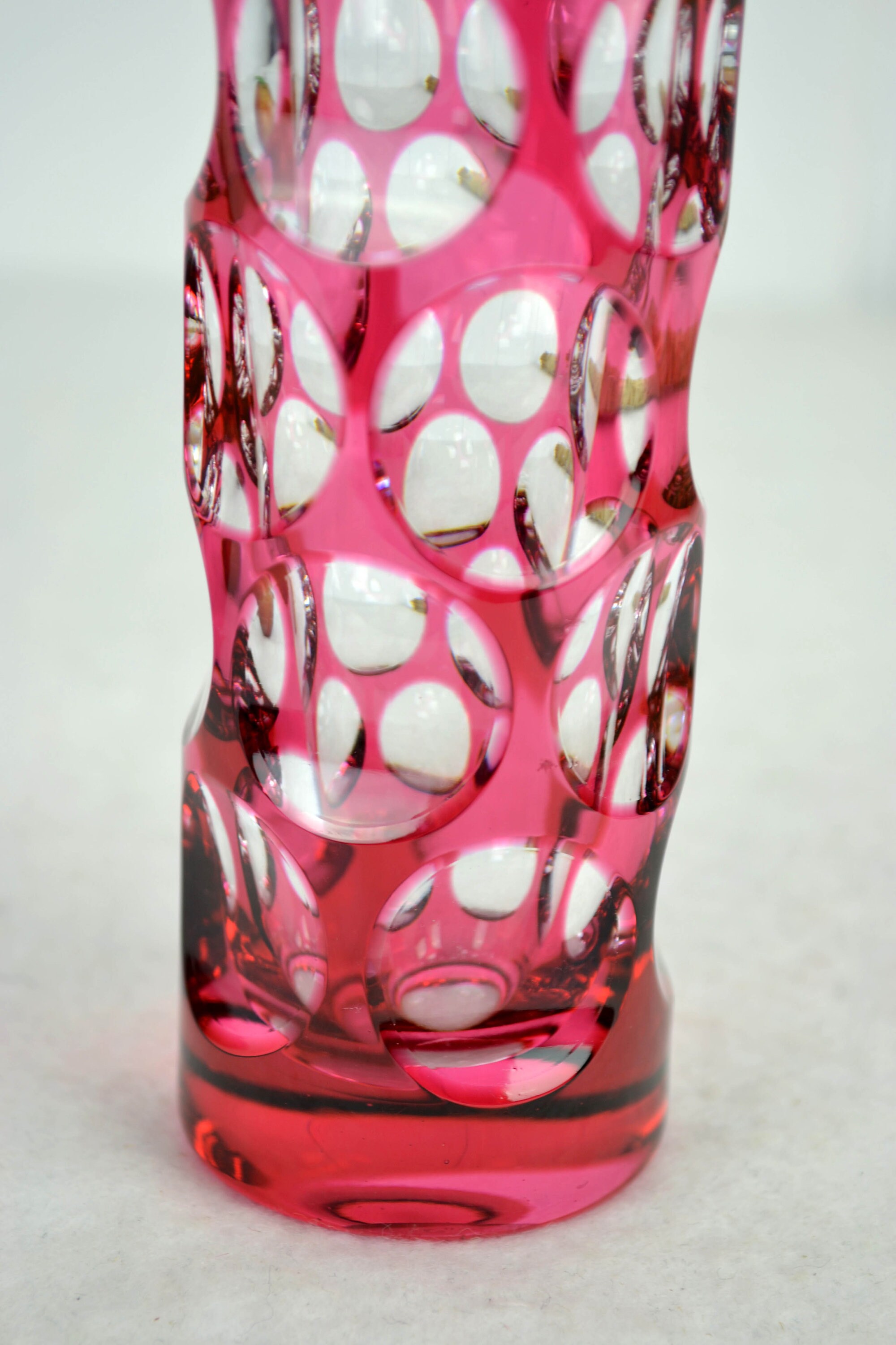 ナハトマンガラス花瓶、オーバーレイガラス、鉛クリスタル花瓶、1960