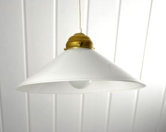 Opal glass ceiling light 60s ceiling lamp glass cobbler shade vintage lamp industrial design light brocante glass shade