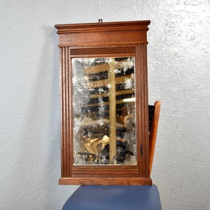 Art Deco mirror 30s antique oak frame blind spots stains wooden frame oak vintage design nostalgia rustic shabby country house