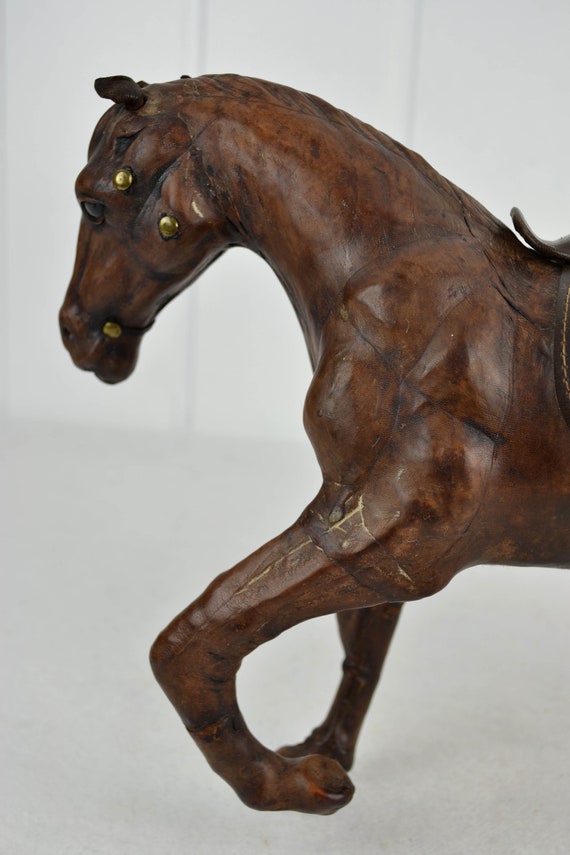 Leather Horse Figure 50s 60s Decoration Mid Century Vintage Leather Horse Figure 50s 60s Decoration Mid Century Vintage