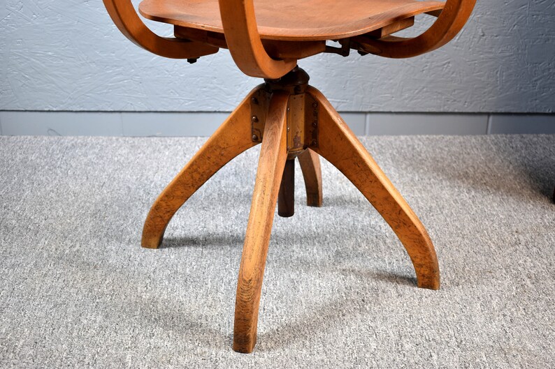 Ama Elastik factory chair DRGM 1930s German architect's chair industrial design chair factory vintage office chair desk chair image 8