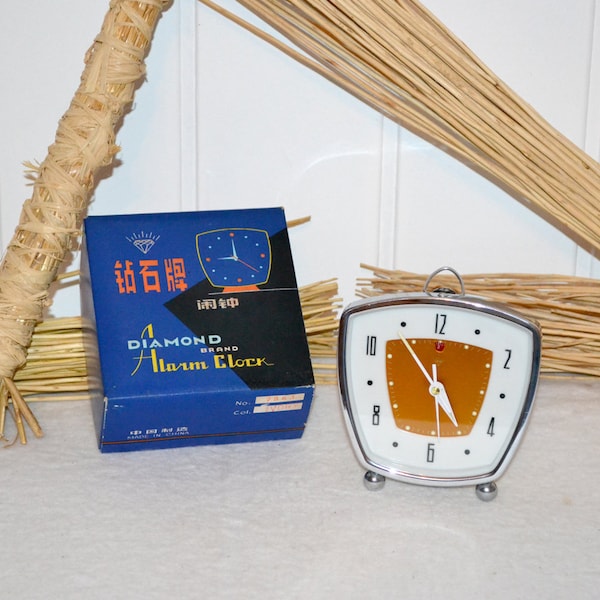 Diamond Alarm Clock Uhr Wecker 70er Shanghai China 1970 Design Space Age Dekoration Vintage 60er Vitrine Rarität